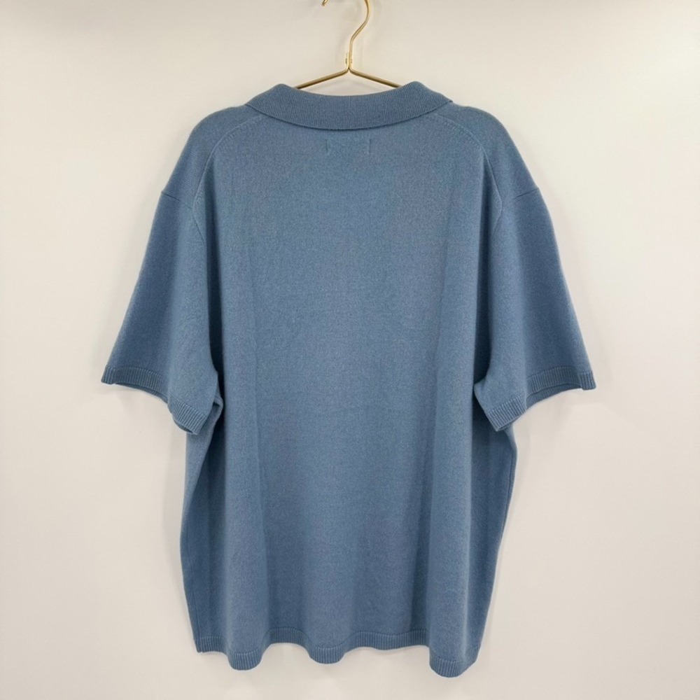 The Commons Johnny 100% Cashmere Collared Polo Sweater Short Sleeve Quiet Luxury - Picture 5 of 8